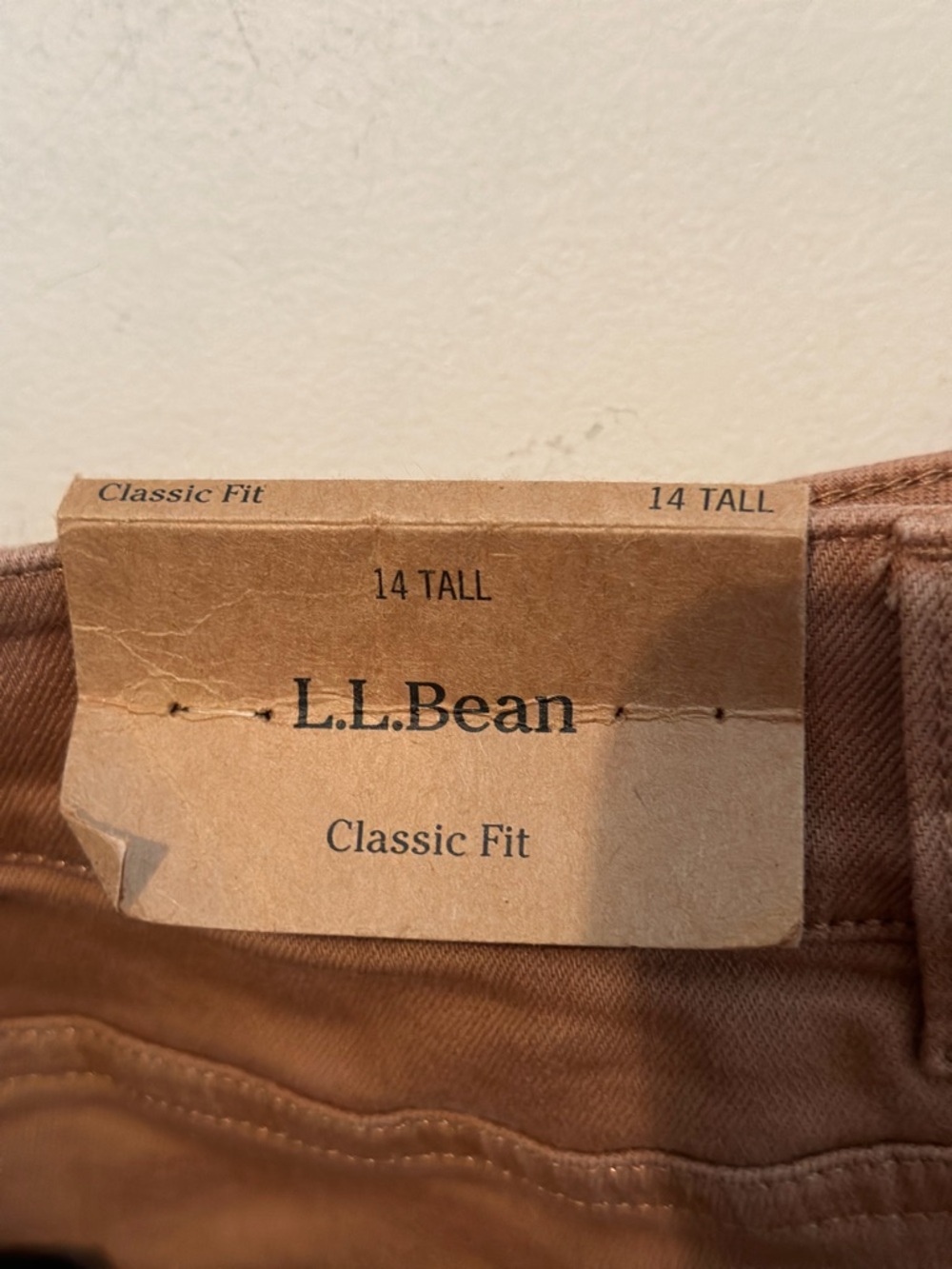 L.L.Bean Classic Fit Denim Jeans Women’s 14 Tall Tan Straight Leg 34x32 - Picture 9 of 9